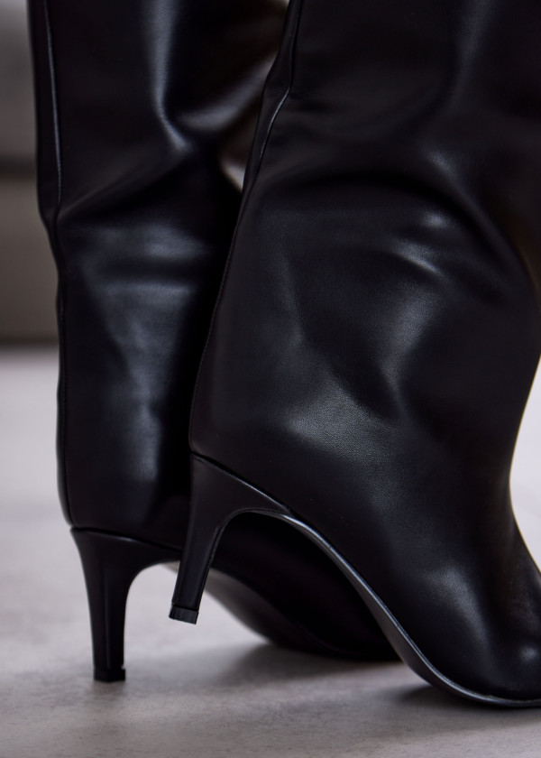 Black Stiletto Knee-High Boots 2
