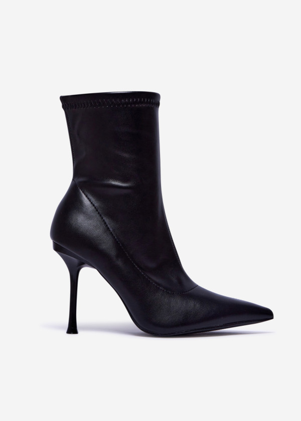 Black Stiletto Heel Ankle Boots 3