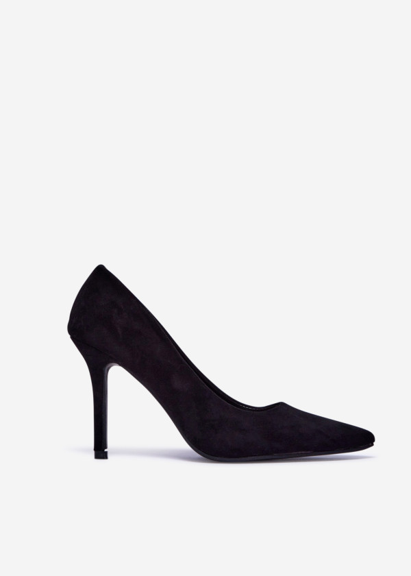 Black Suede Classic Stiletto Heels 3