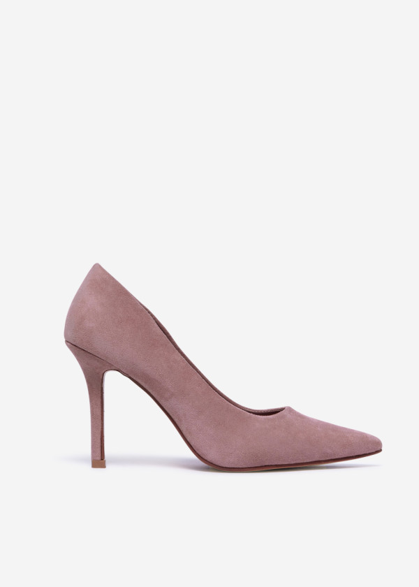 Pink Suede Stiletto Heels 3