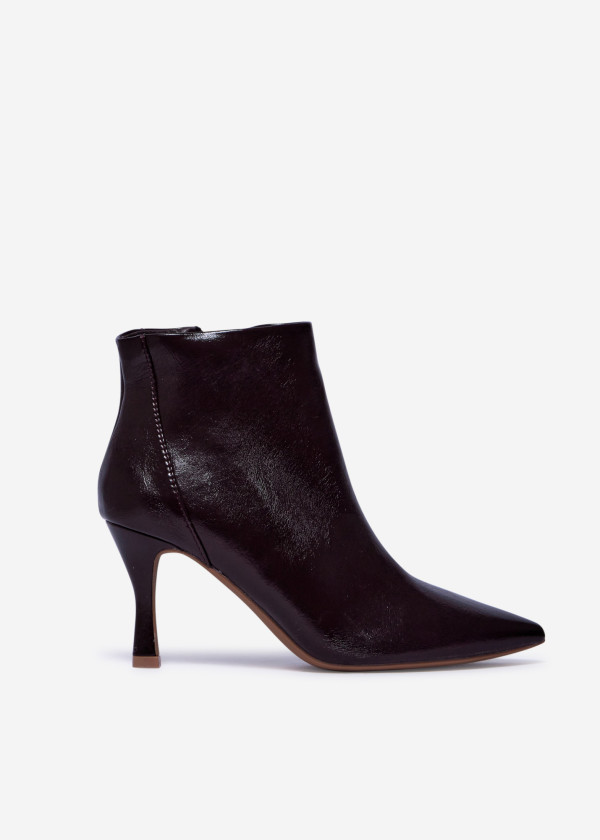 Dark Brown Ankle Boots with Kitten Heel 3