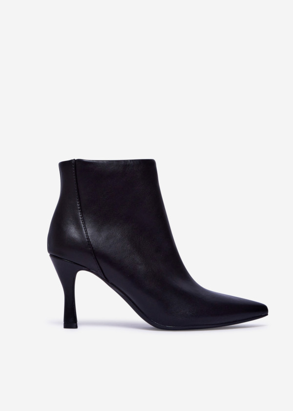 Black Pointed Toe Ankle Boots with Stiletto Heel 3