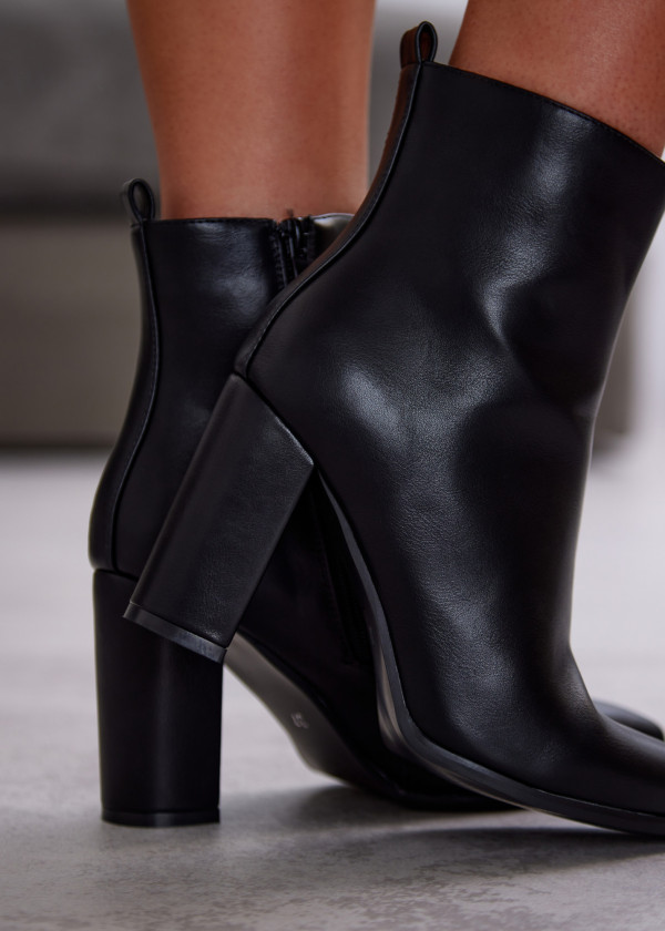 Black Block Heel Ankle Boots 2