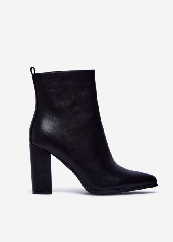 Black Block Heel Ankle Boots 3
