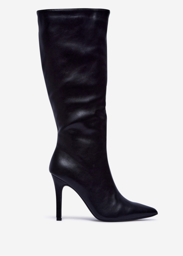 Black Stiletto Heel Knee-High Boots 3